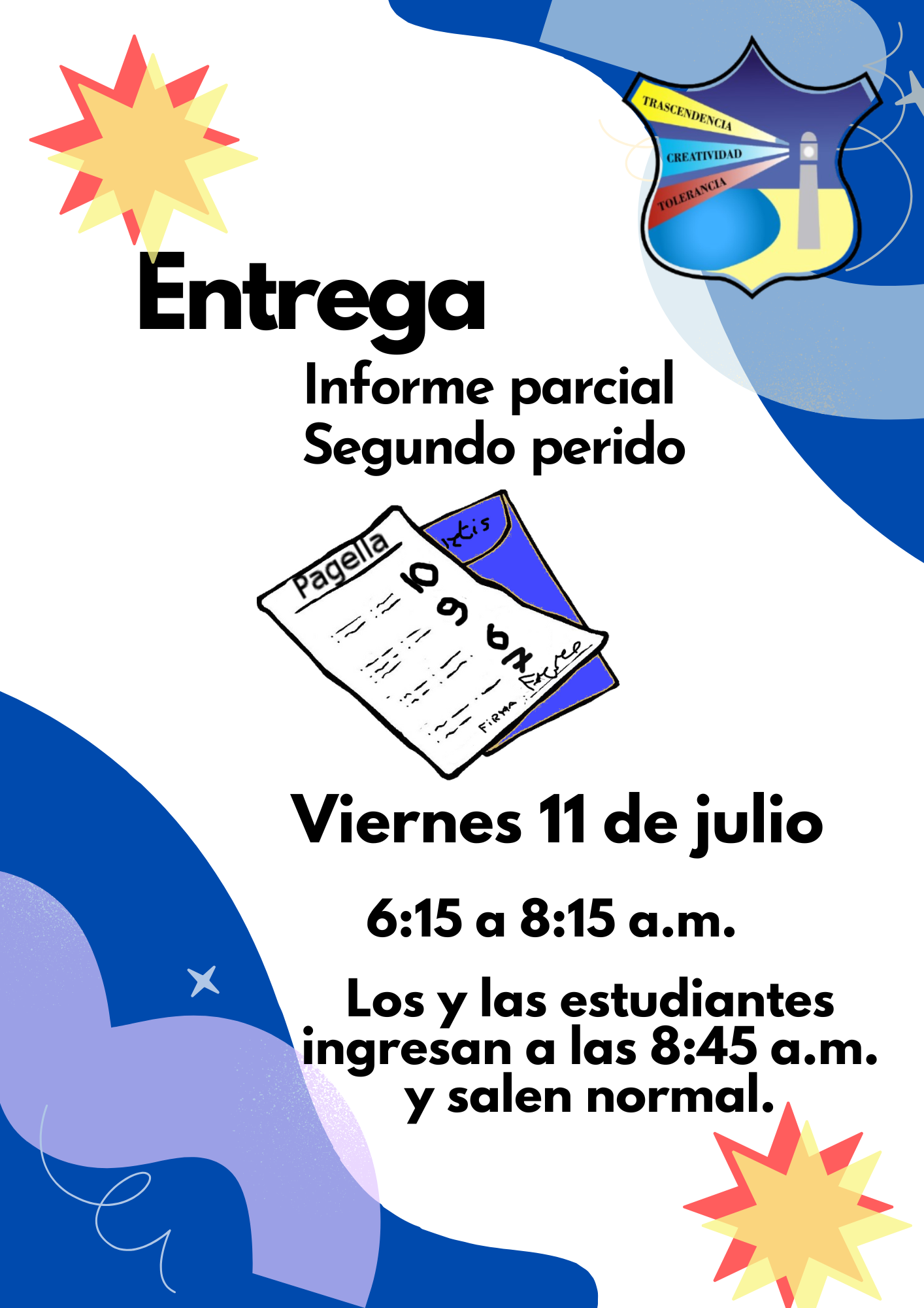 Entrega del informe parcial del segundo periodo
